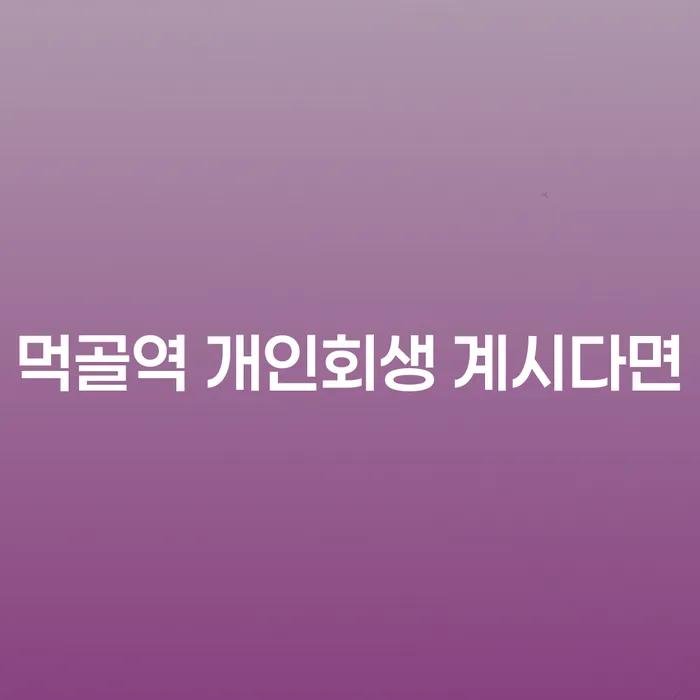 먹골역 개인회생 계시다면