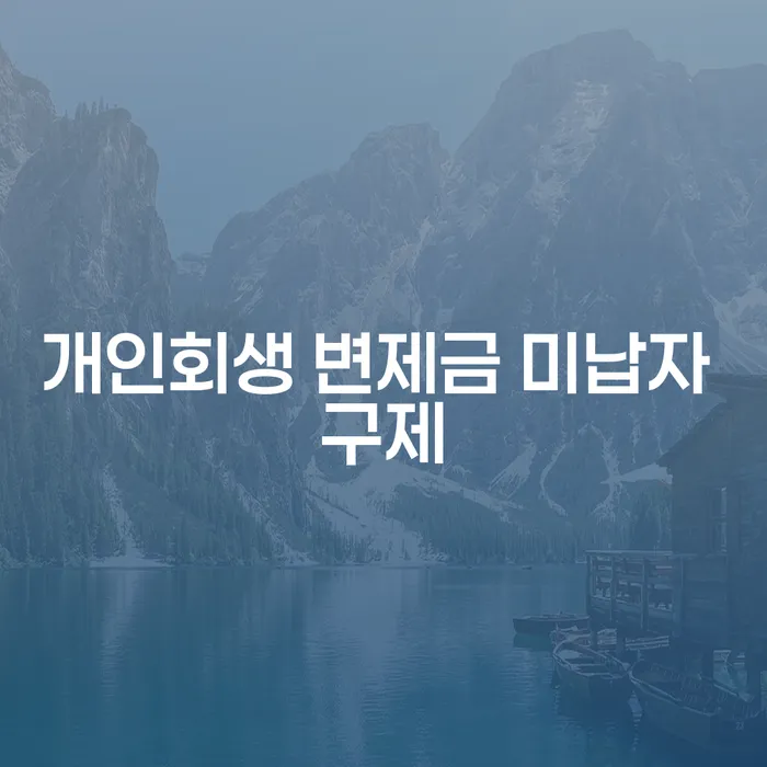 개인회생 변제금 미납자를 위한 구제책은 무엇일까요?