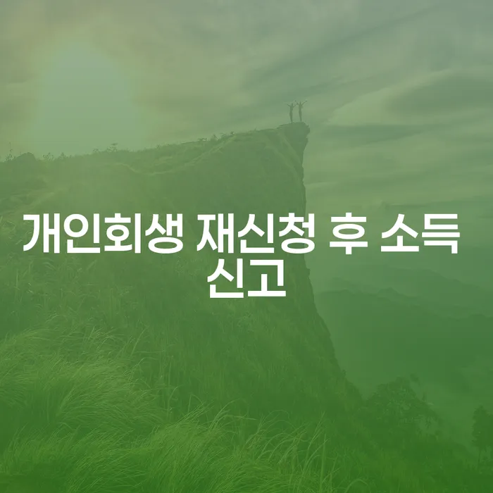 개인회생 재신청 후 소득 신고, 어떻게 해야 할까요?