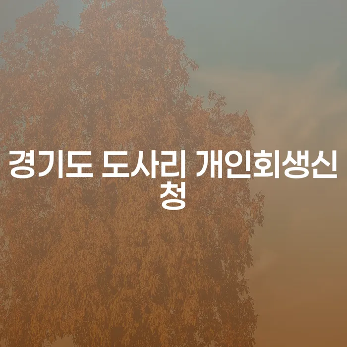 경기도 도사리에서 개인회생신청을 고려하고 계신가요?