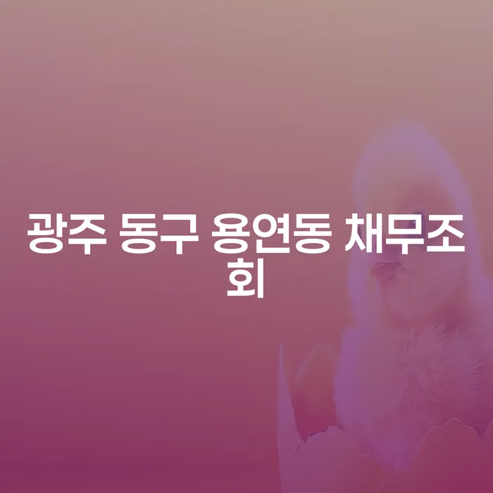 광주 동구 용연동 채무조회: 채무 해결의 첫걸음은?