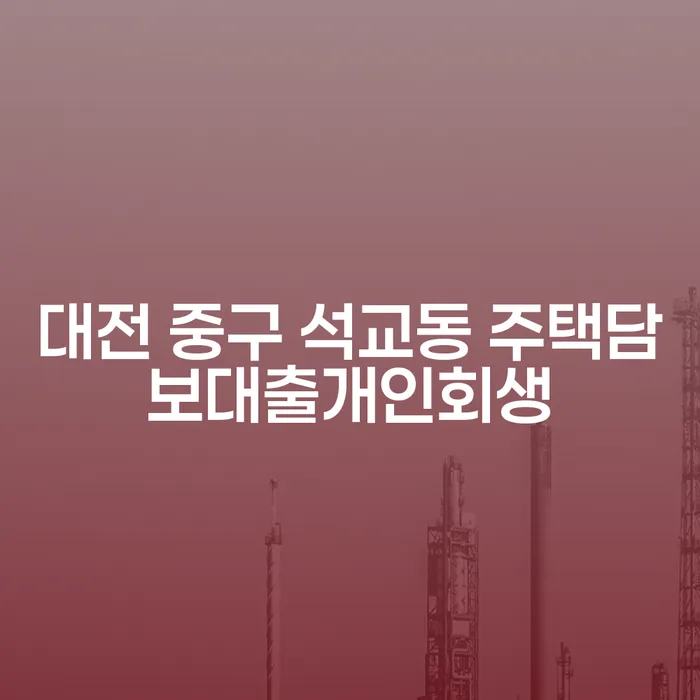 대전 중구 석교동에서 주택담보대출개인회생 신청할 수 있을까?